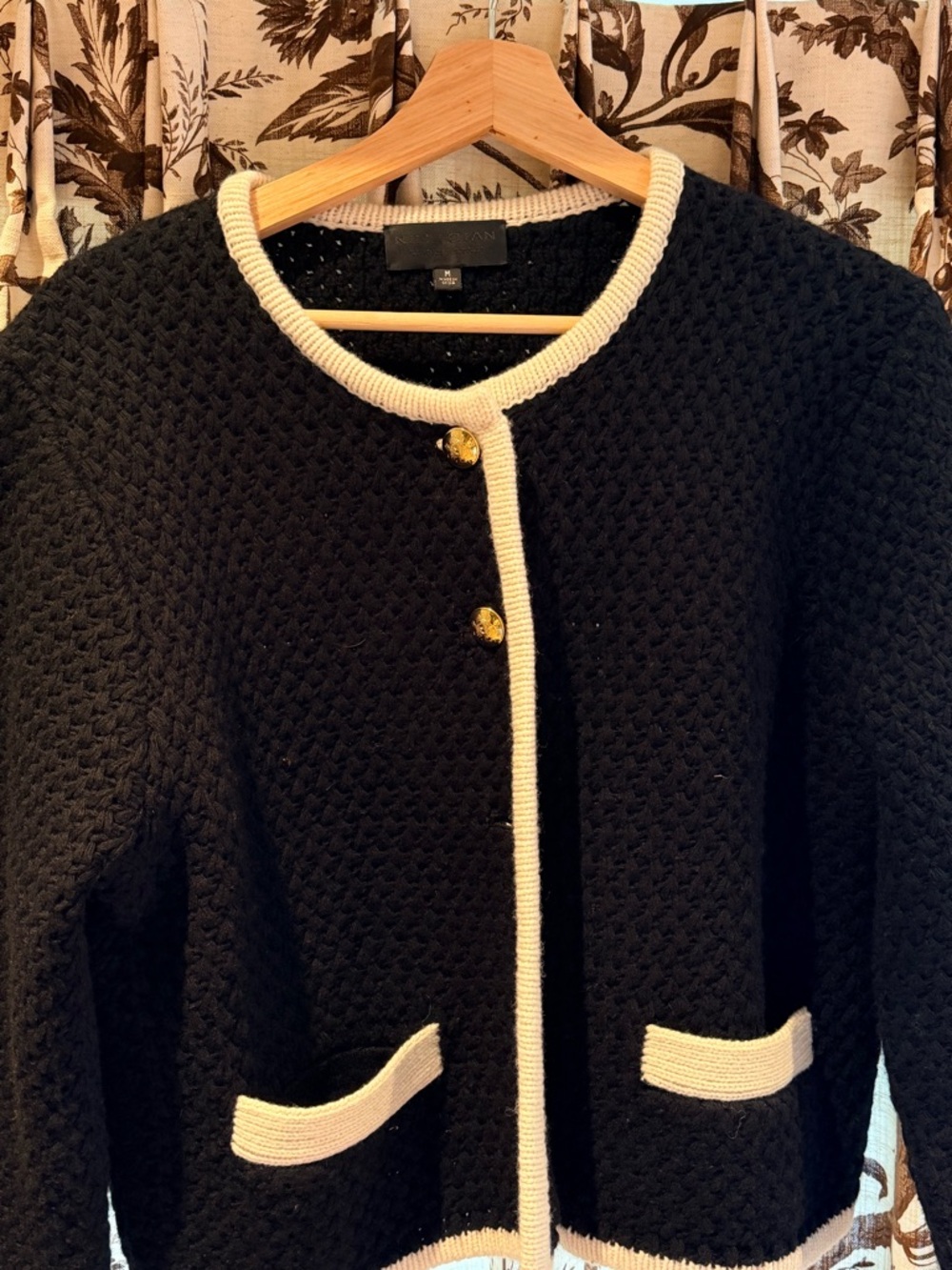 Black & Cream knit blazer